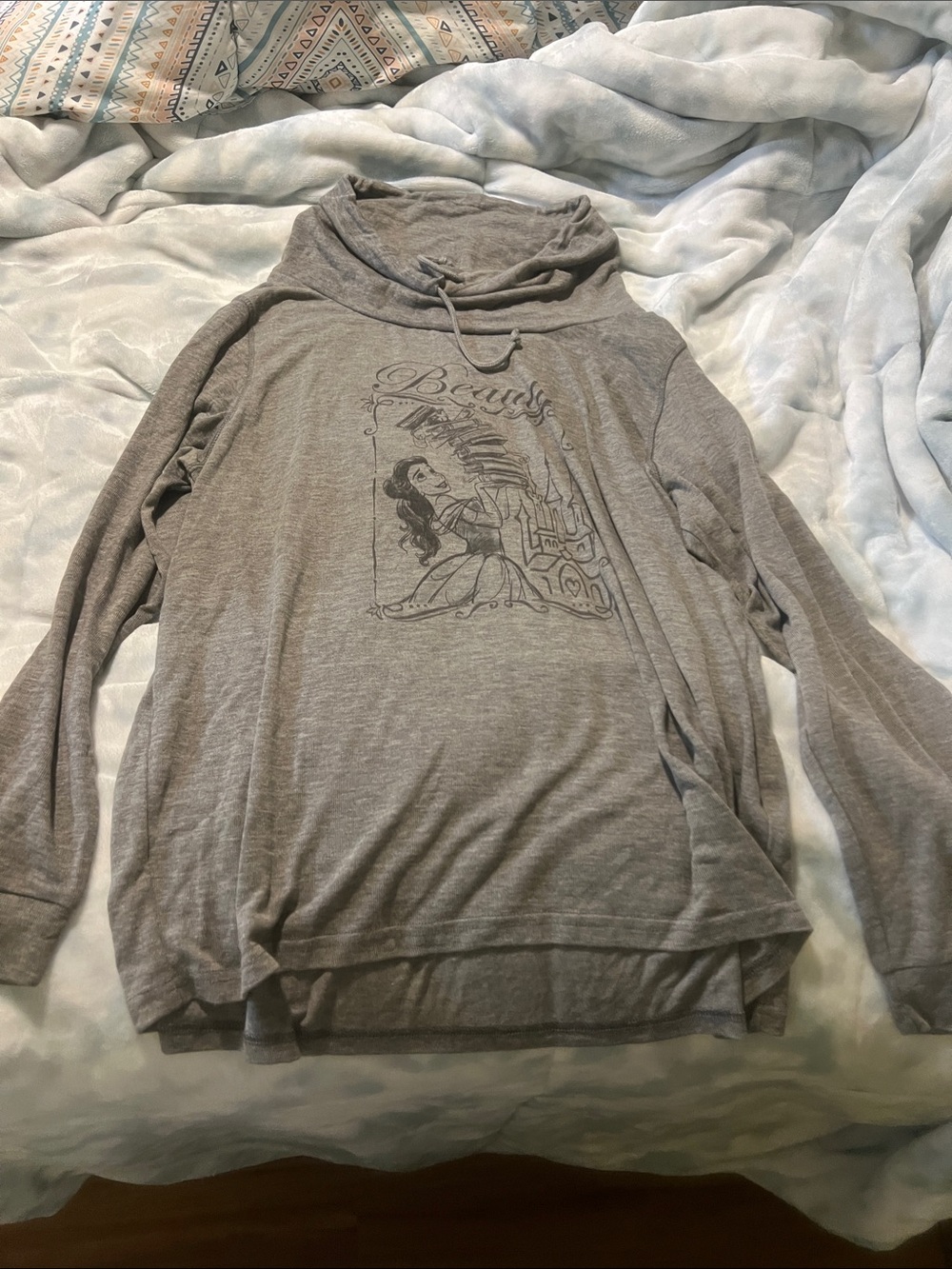 Disney Gray Beauty and the Beast Graphic Long Sleeve